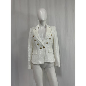 Generation Love 'Viva' White Polyester Sequin Blazer Size S