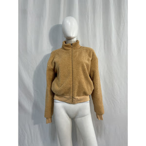 Beyond Yoga 'Brave' Beige Polyester The Elements Sherpa Bomber Size XS