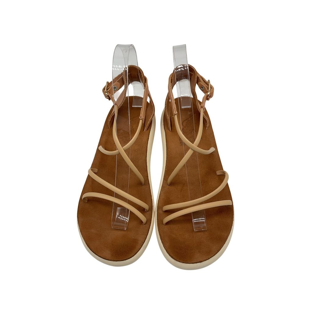 Ancient Greek Sandals Brown Rubber Anastasia Leather Sandals Size 7