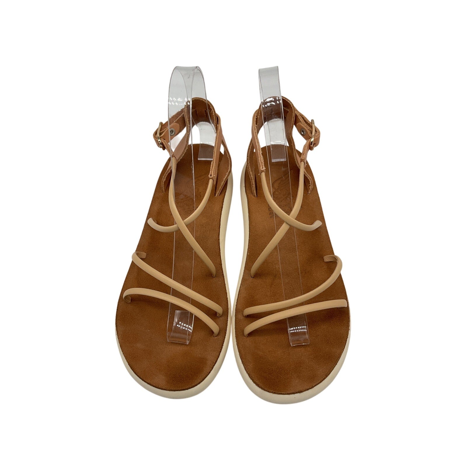 Ancient Greek Sandals Brown Rubber Anastasia Leather Sandals Size 7
