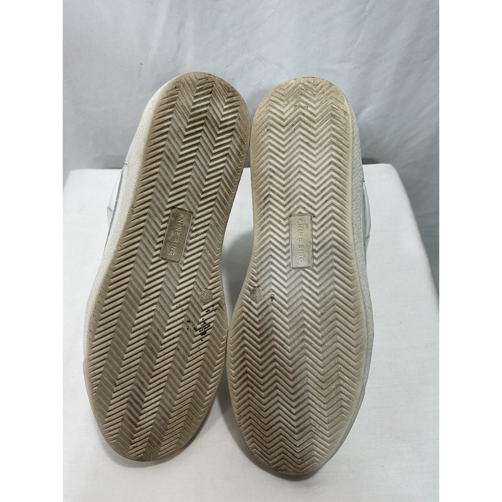Anine Bing 'Hayden' White High Top Sneakers Size 8