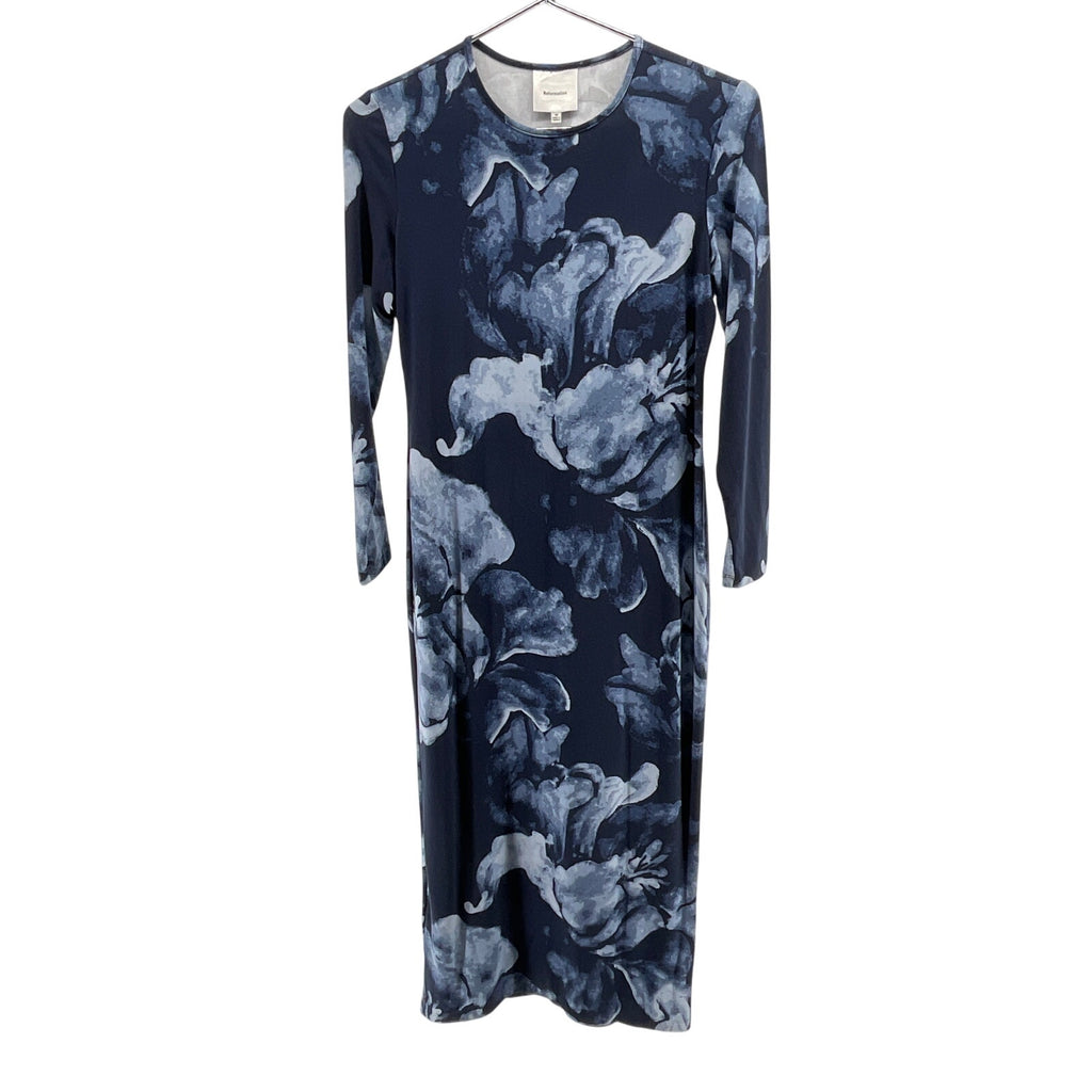 Reformation 'Tommie' Blue Tencel Lyocell Knit Dress Size M