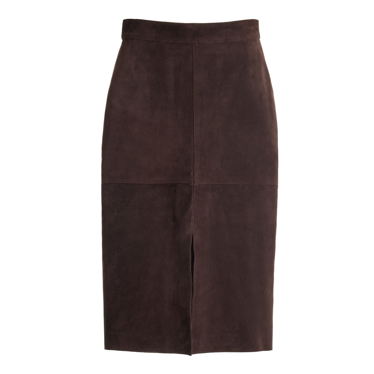 Toteme Chic Brown Paneled Suede Midi Skirt Size 34 EU / US 2