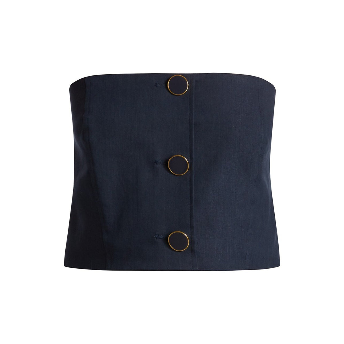 Veronica Beard 'Ziene' Blue Linen Crop Tube Top Size OS