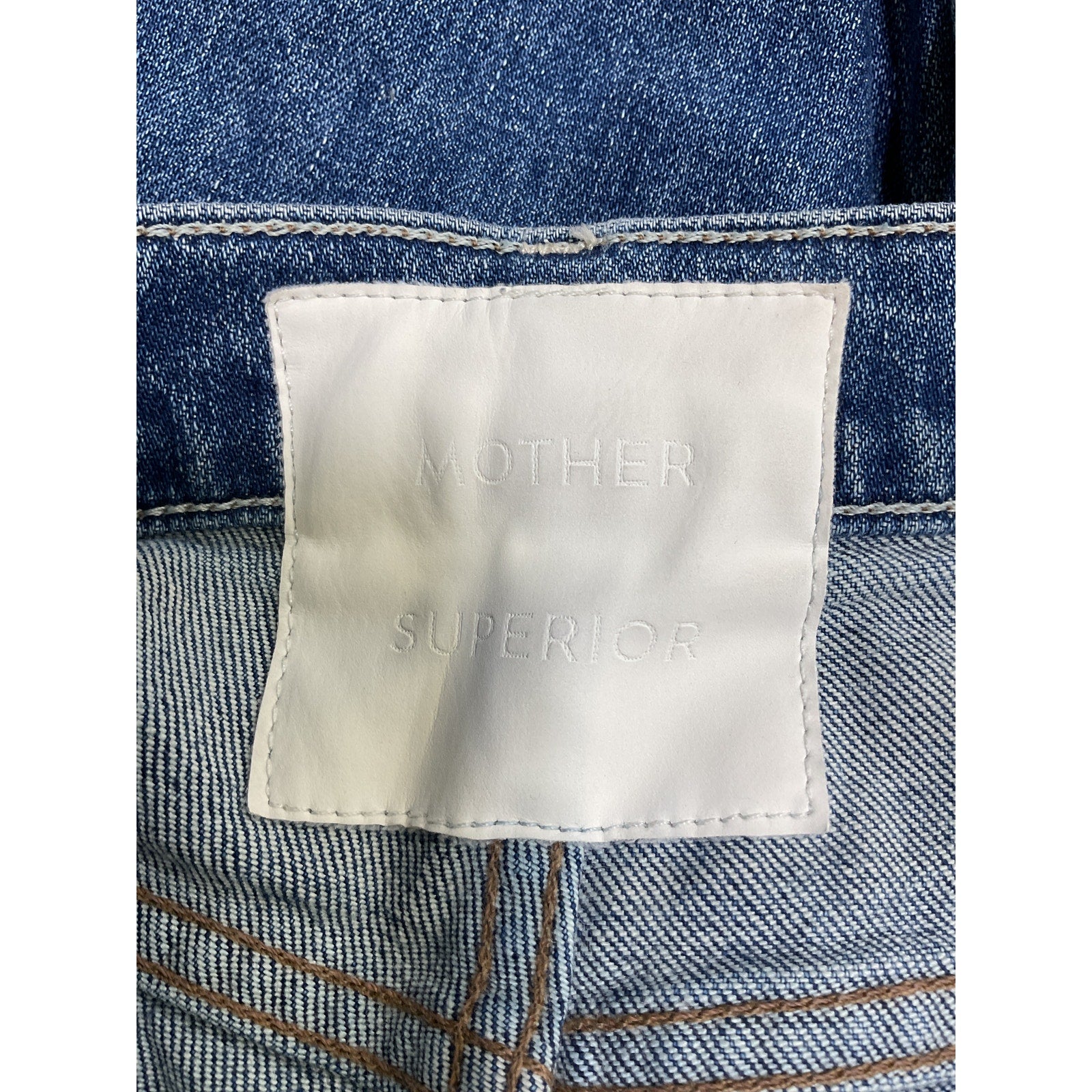 Mother Rider Skimp Blue Cotton High Waist Straight Leg Denim Jeans Size 26