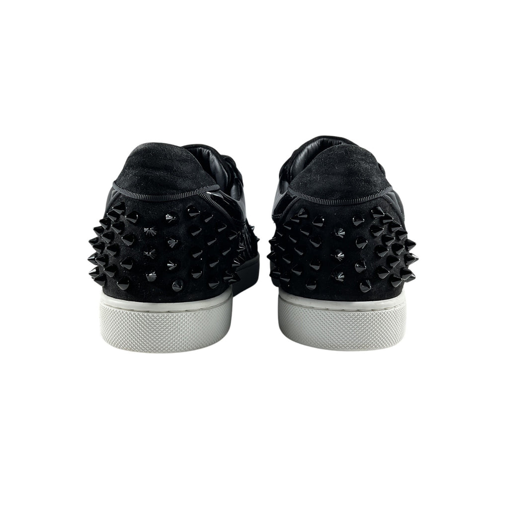 Christian Louboutin 'Vieira 2' Black Patent Leather Embellished Patent Leather Sneakers Size EU 37 / US 7