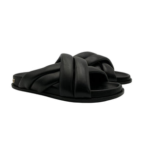 Anine Bing Padded Black Lizzie Slides Size 37 EU / 7 US