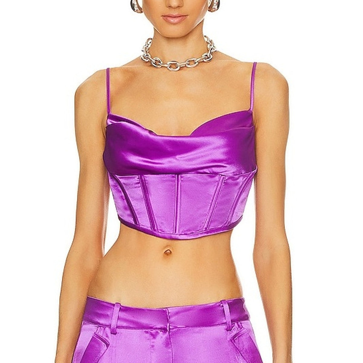 Retrofête Satin Purple Celia Corset Top Size M
