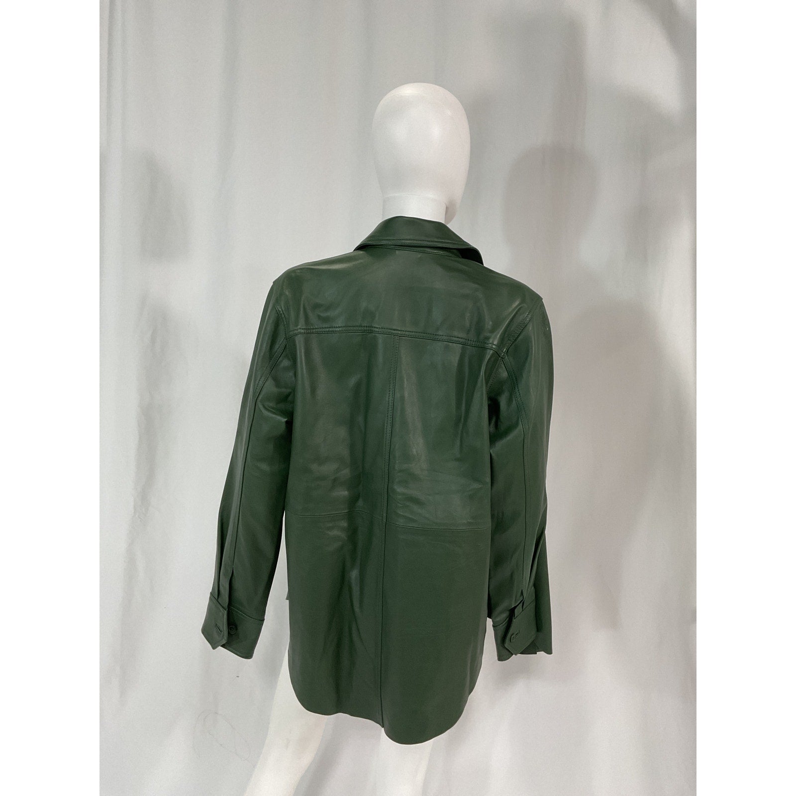 L'Academie 'Nikko' Green Leather Shacket Size XS