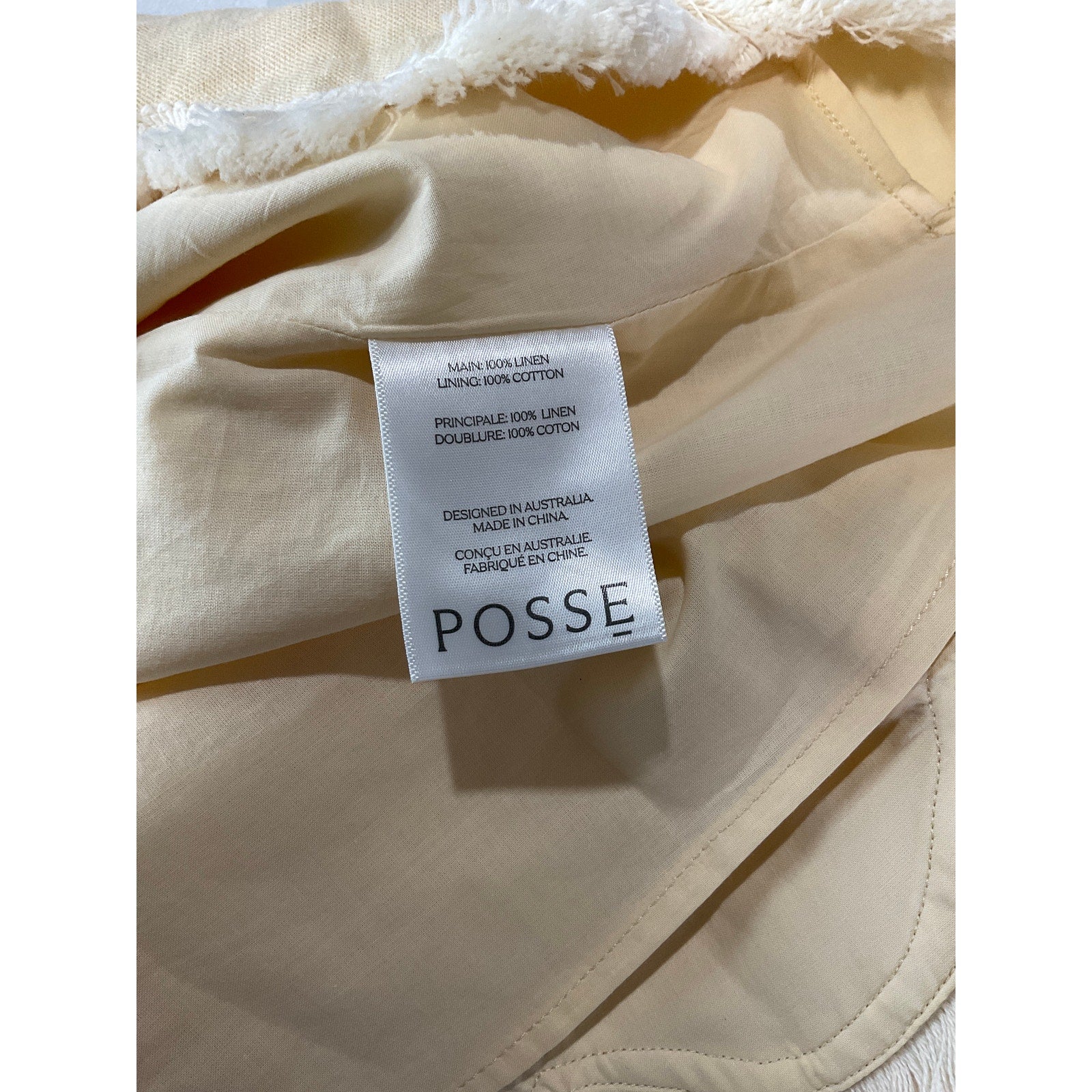 Posse 'Essie' Yellow Linen Kaftan Dress Size XXS