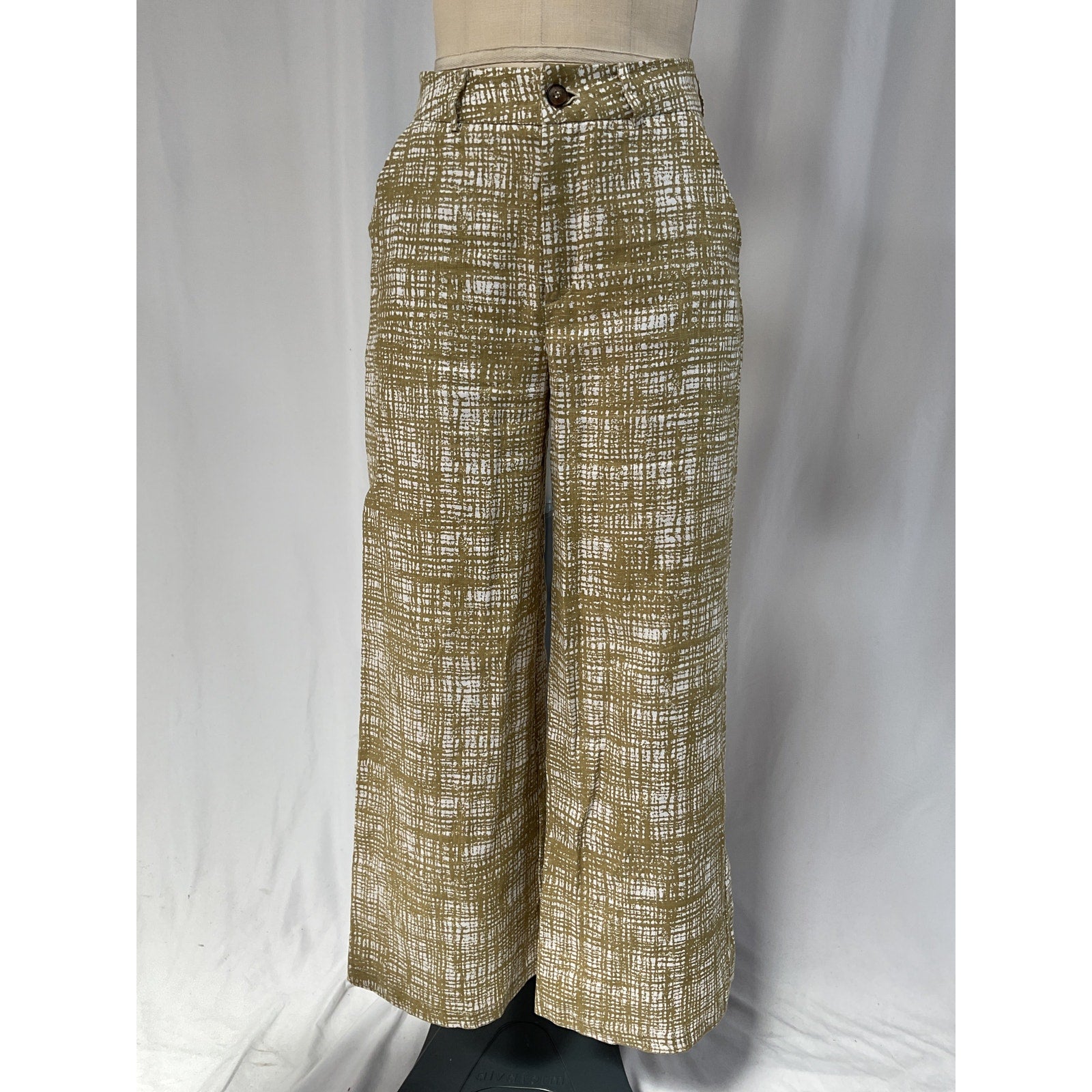 Reformation 'Jameson' Green Linen Wide Leg Pant Size 2
