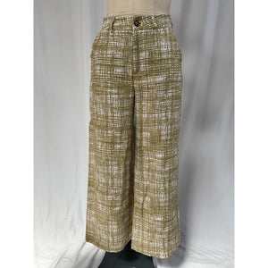 Reformation 'Jameson' Green Linen Wide Leg Pant Size 2