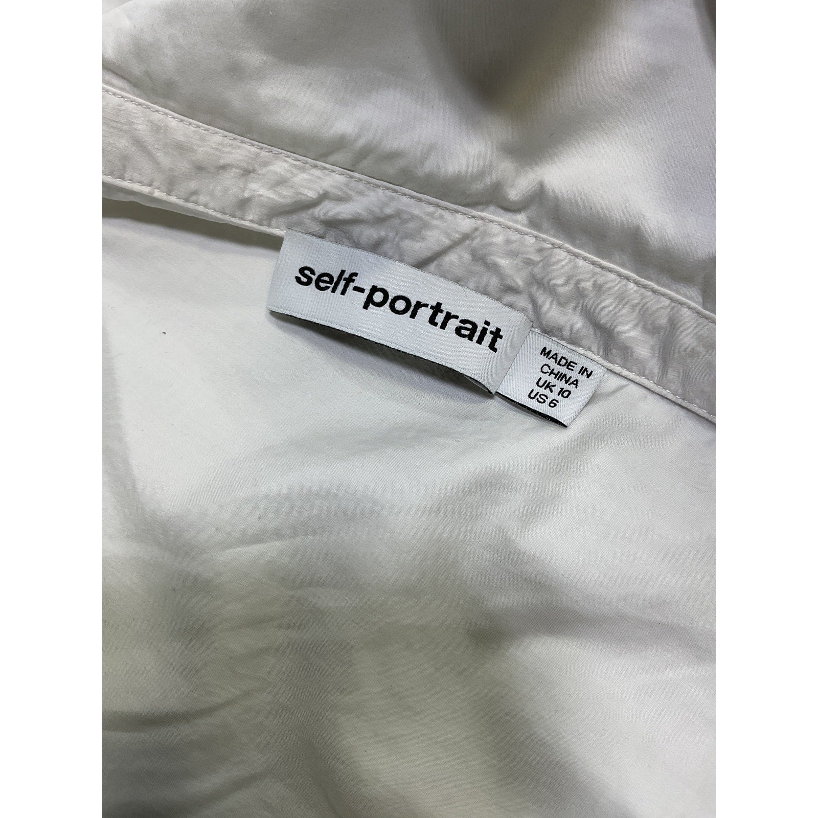 Self-Portrait 'Broderie' White Sleeve Off Shoulder Top Size 6