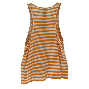 Frame Striped Orange Ringer Tank Top Size L