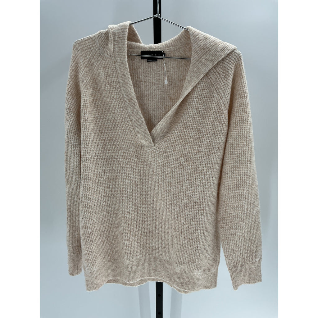Hatch 'The Cozy' Beige Acrylic Waffle Hoodie Size 2