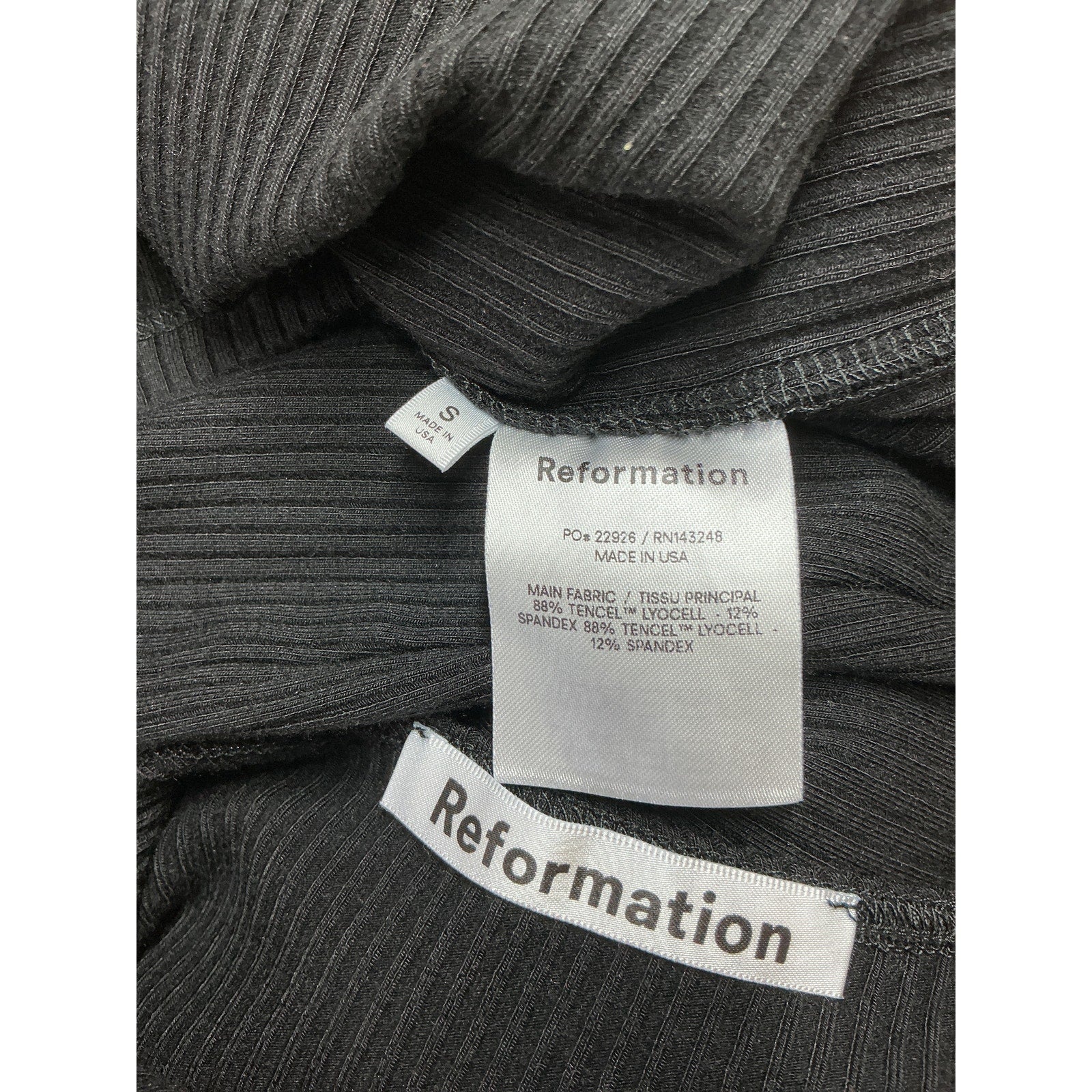Reformation 'Kelsee' Black Tencel Lyocell Dress Size S