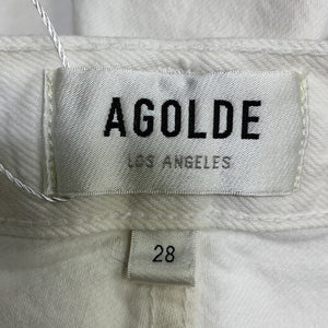 Agolde Distressed White Parker Denim Shorts Size 28