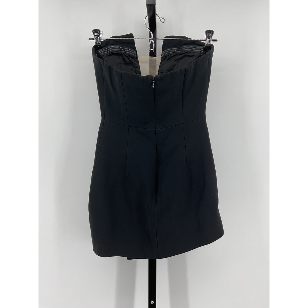 David Koma Black Acetate V Cut Mini Dress Size 4
