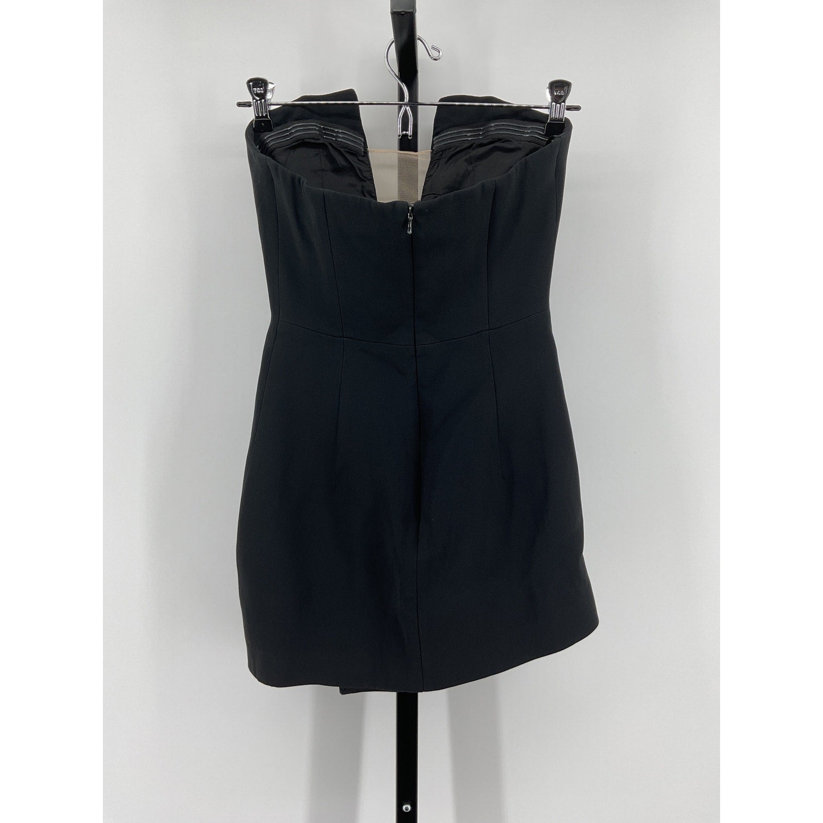 David Koma Black Acetate V Cut Mini Dress Size 4