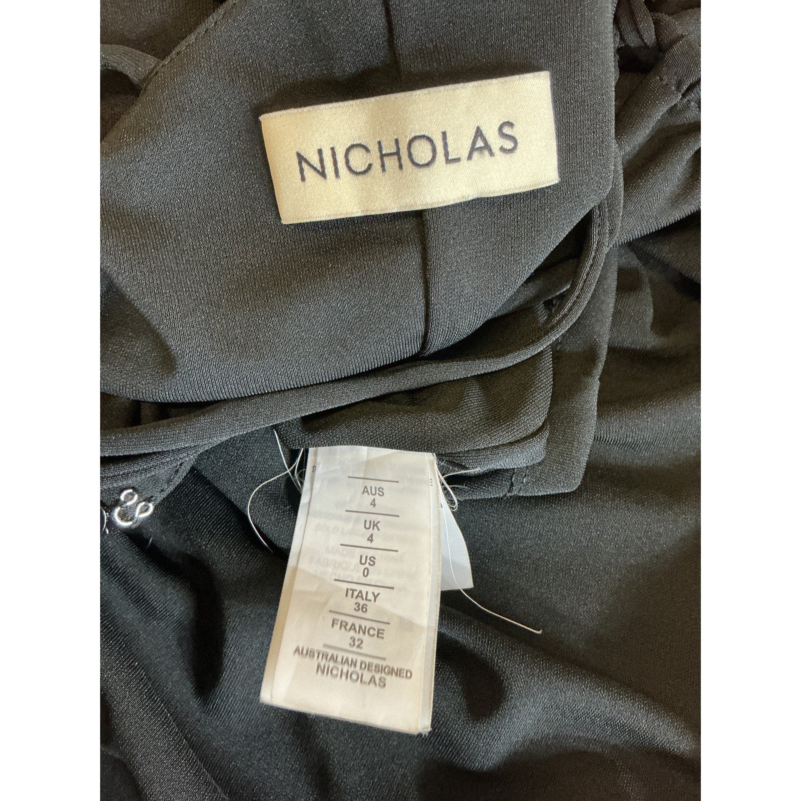 Nicholas 'Prisha' Black Polyester One Shoulder Gown Size 0