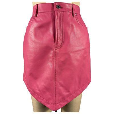 Alexandre Vauthier Sleek Pink Leather Skirt Size 36 EU / US 4