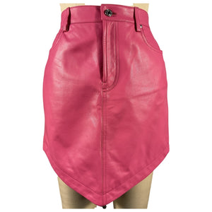Alexandre Vauthier Sleek Pink Leather Skirt Size 36 EU / US 4