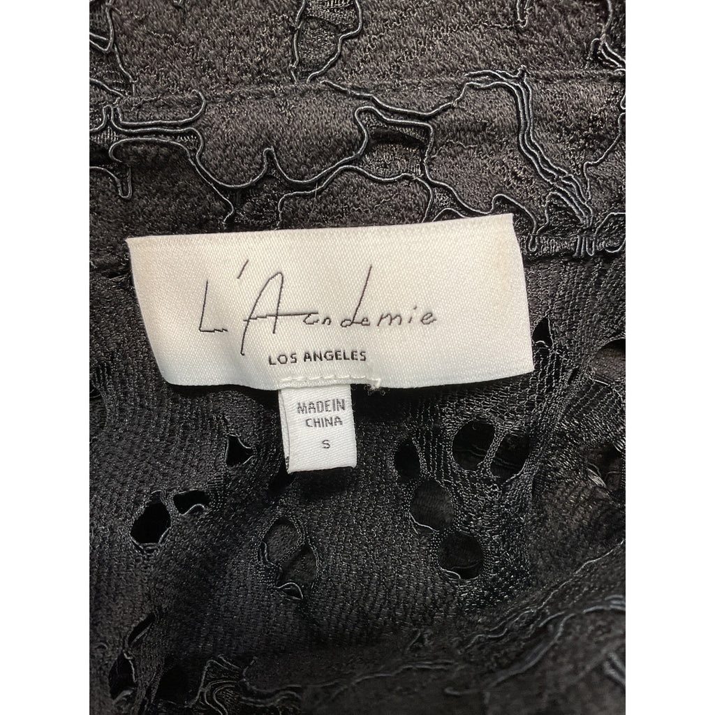 L'Academie 'Calla' Black Lace Top Size S