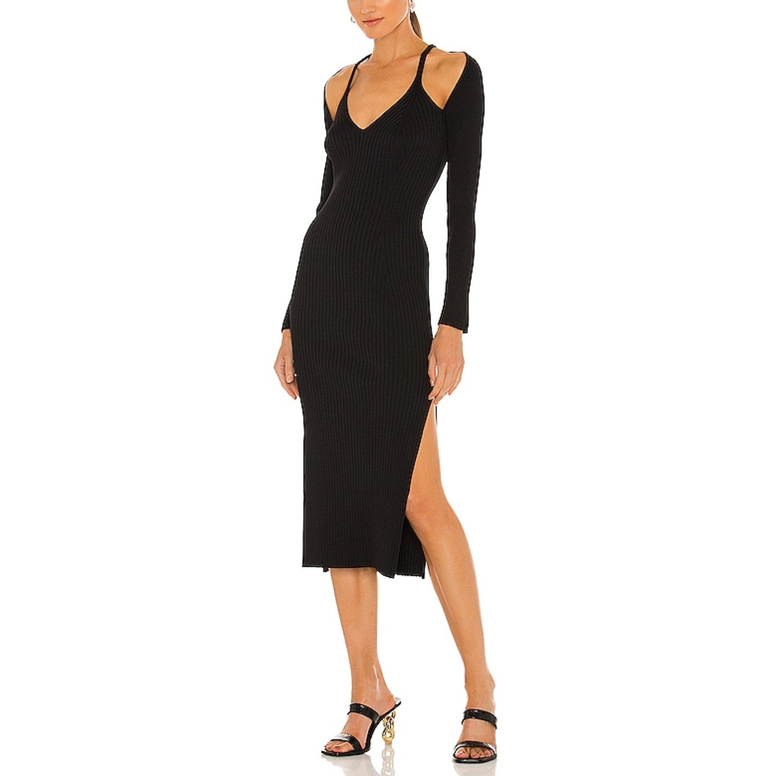 Simkhai 'Esperanza' Black Compact Cut Out Dress Size S