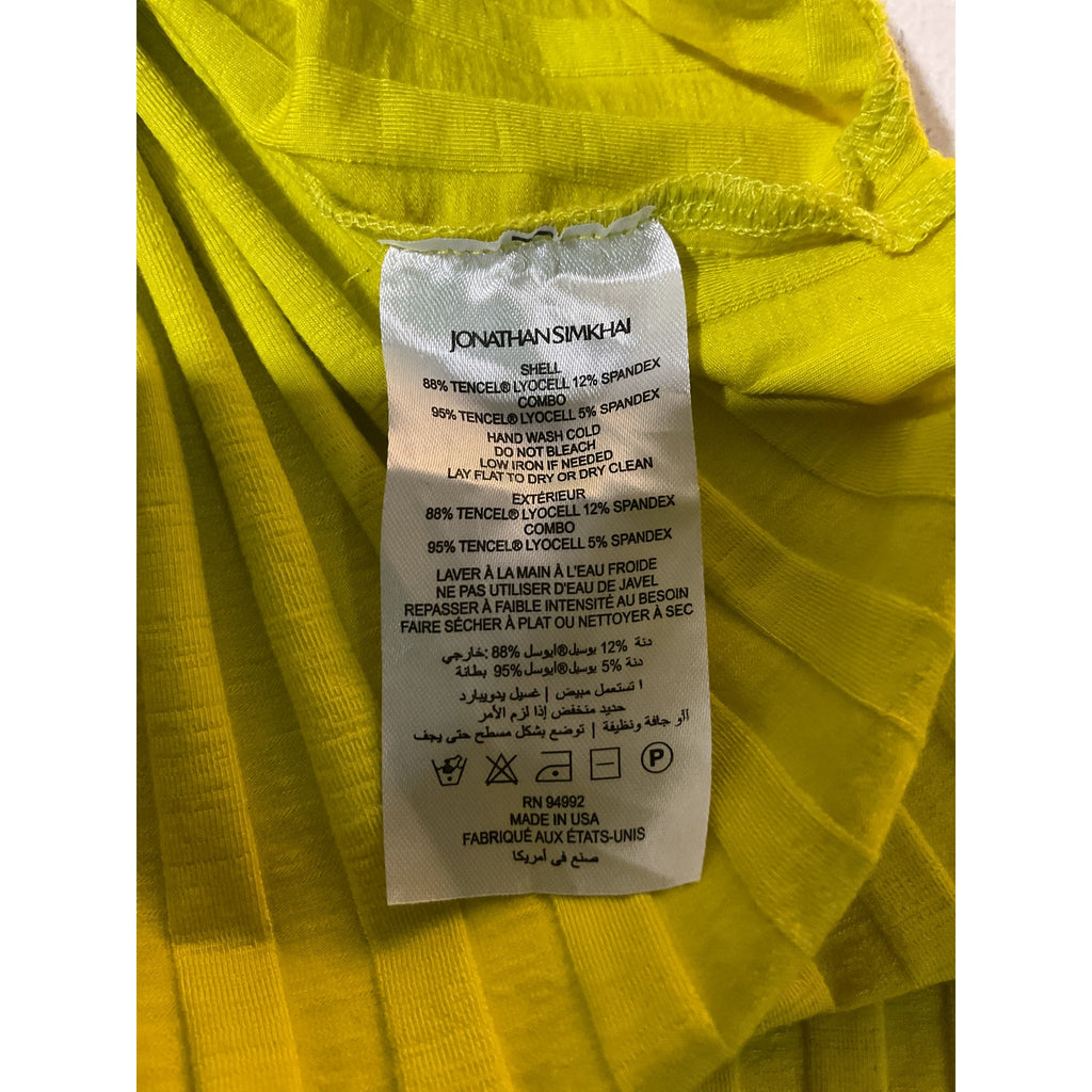 Jonathan Simkhai Standard 'Kaya' Yellow Tencel Lyocell Cut Out Midi Dress Size XS