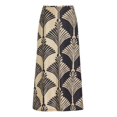 Johanna Ortiz Patterned Gold Viento Sabanero Skirt Size M