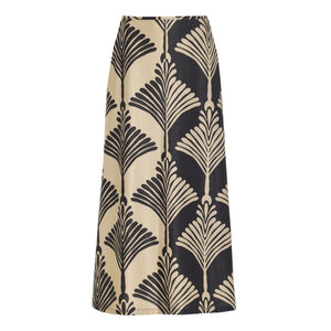 Johanna Ortiz Patterned Gold Viento Sabanero Skirt Size M