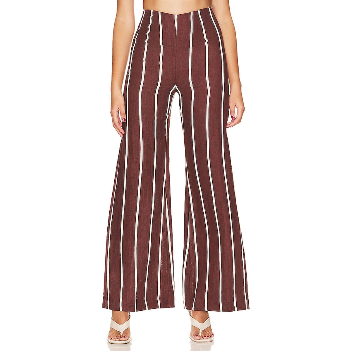 Faithfull The Brand 'La Plage De Mau' Brown Linen Pant Size XS