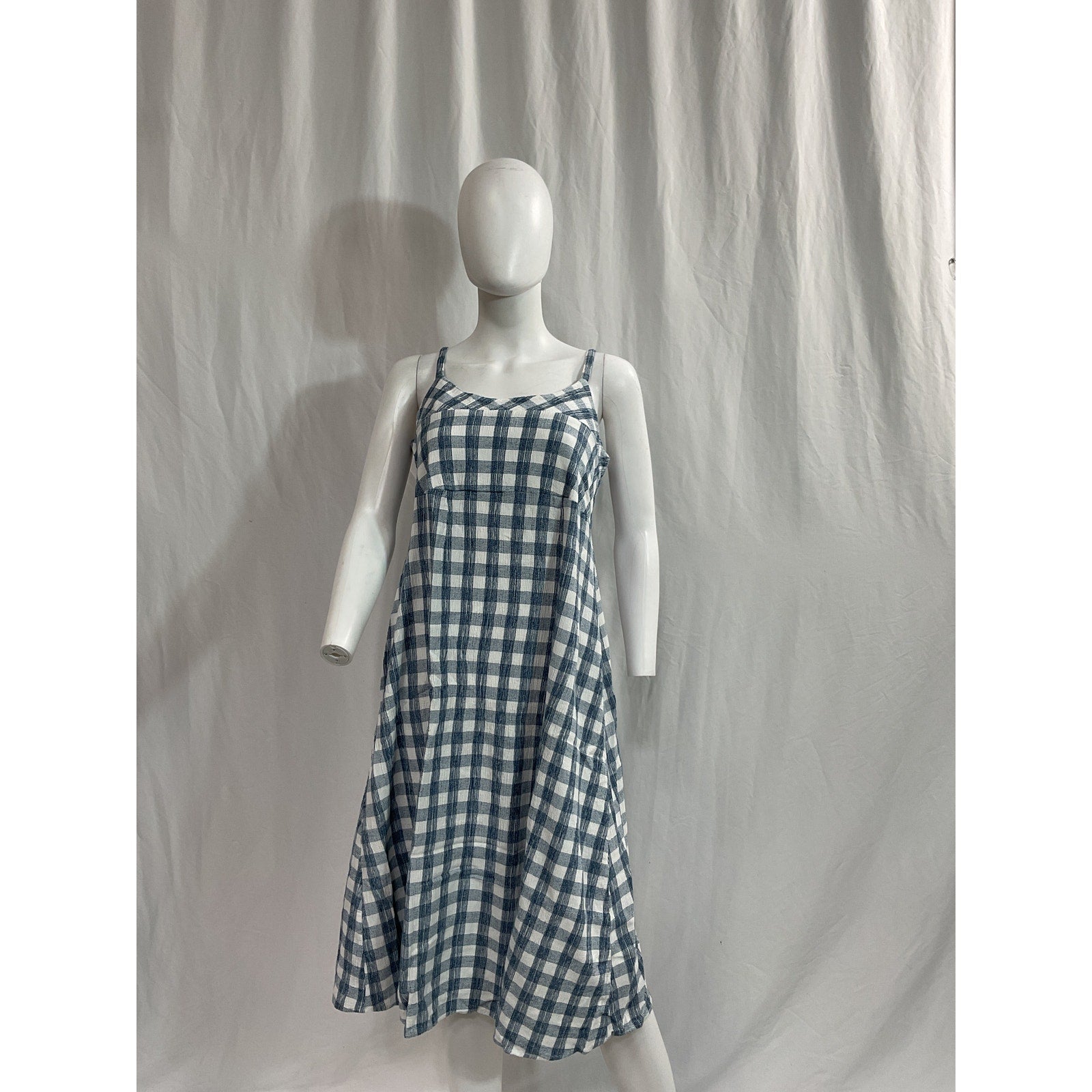 Hatch 'The Nina' Blue Crinkle Plaid  Maternity Dress Size 3