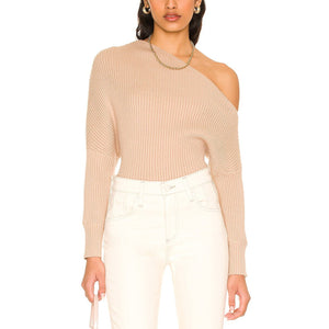 Line & Dot 'Blair' Tan Off Shoulder Sweater Size S - NWT