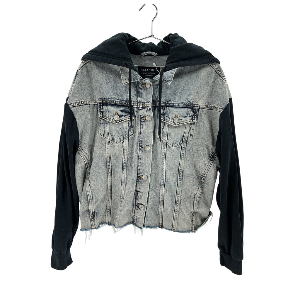 Allsaints 'Milena' Blue Cotton Hooded Jacket Size XS / S