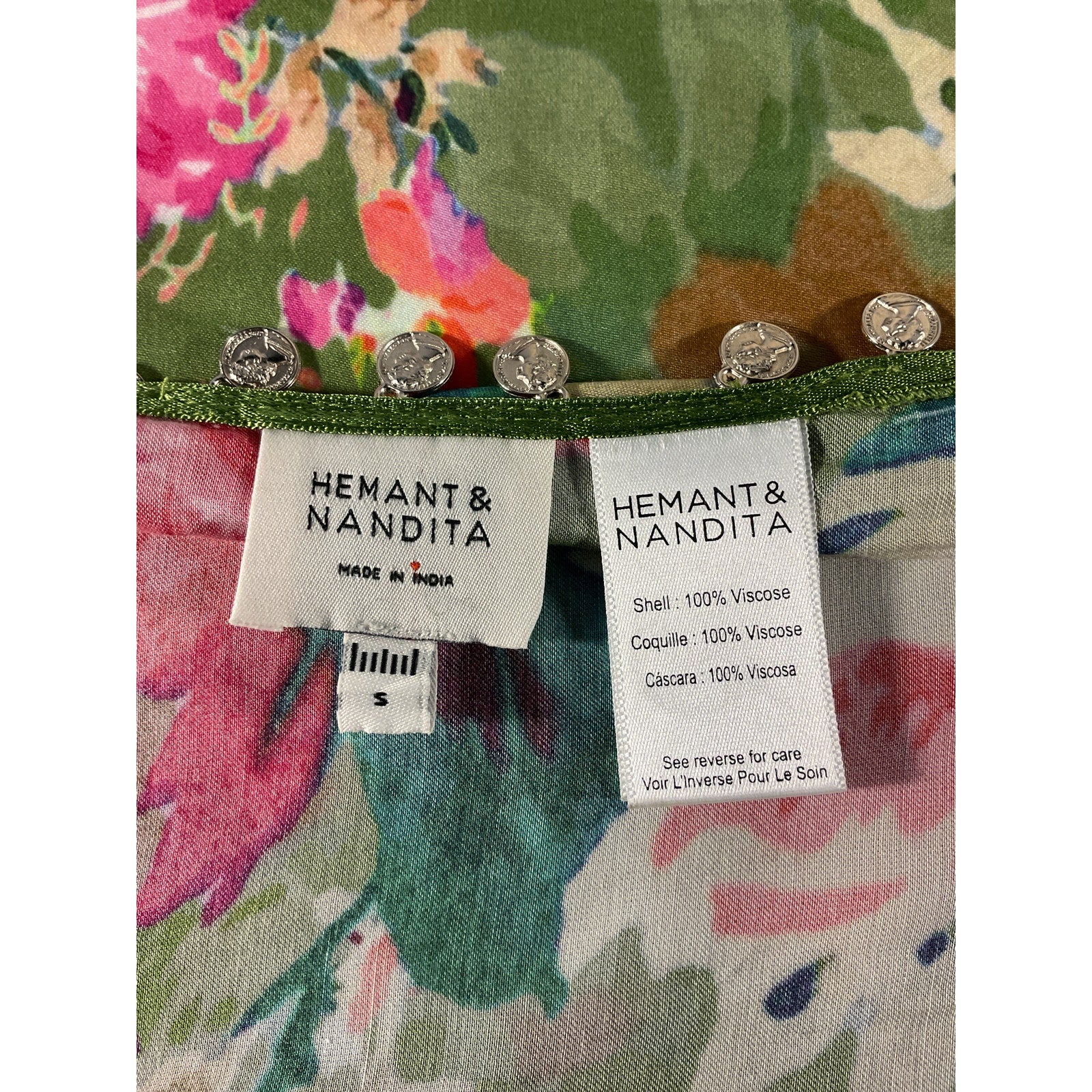 Hemant And Nandita 'Zaria' Green Pareo Size S