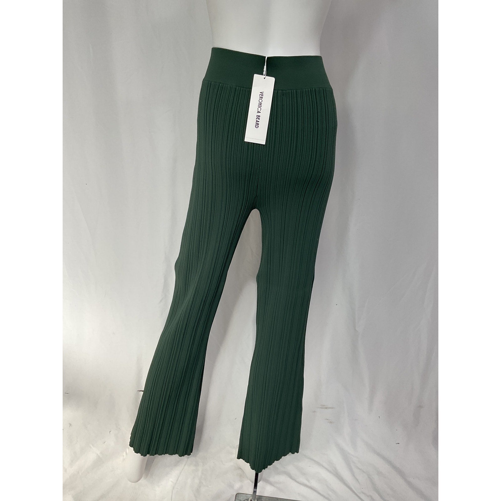 Veronica Beard 'Massaro' Green Rib-Knit Pant Size L - NWT