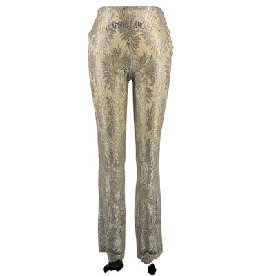Coperni Lace Silver Flared Trousers Size 36 EU / US 4