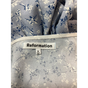Reformation 'Margot' Blue Floral Skirt Size 8