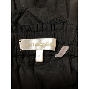 LoveShackFancy Tiered Black Ruffle Mini Skirt Size S