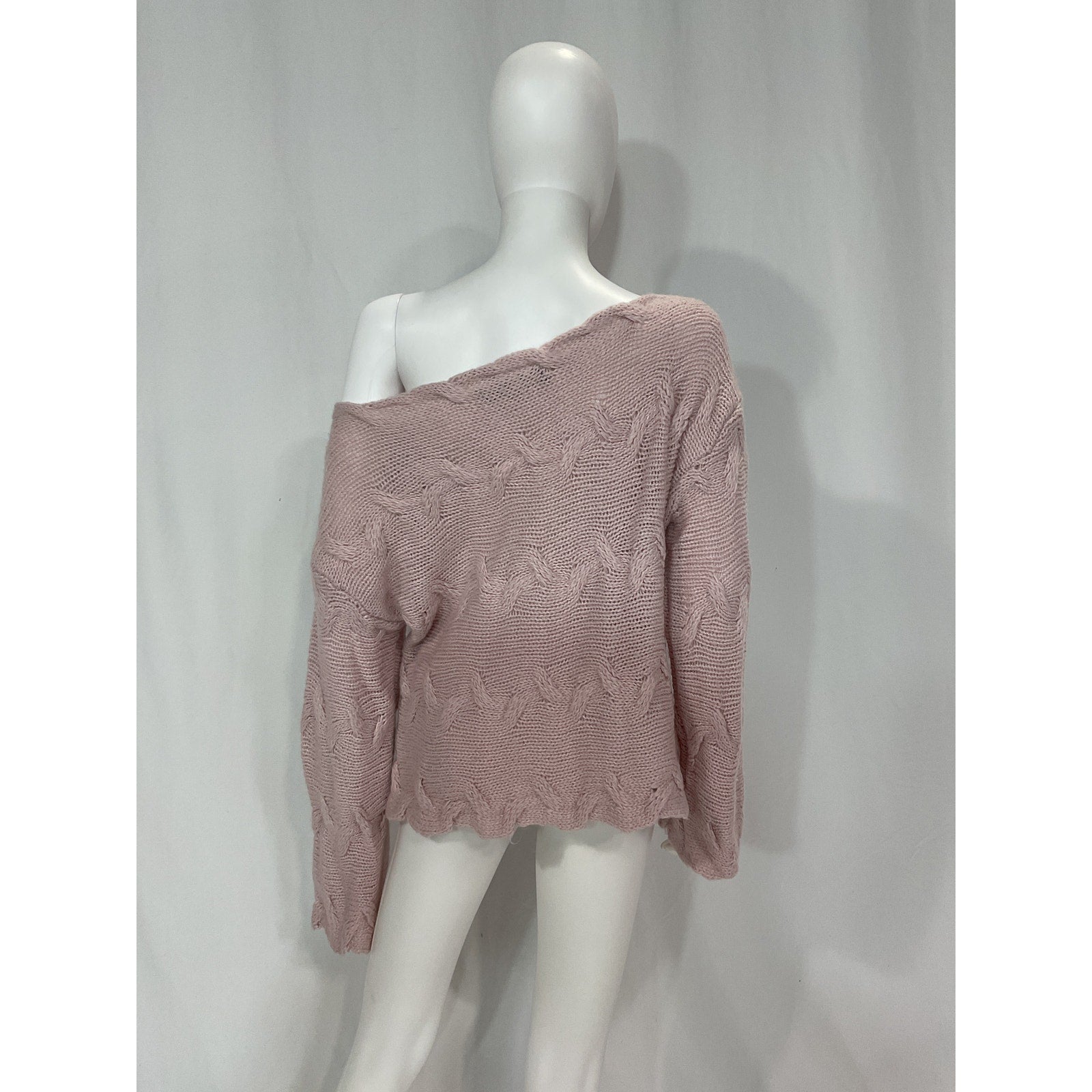 House Of Harlow 1960 x Revolve 'Elaina' Pink Braided One Shoulder Sweater Size S