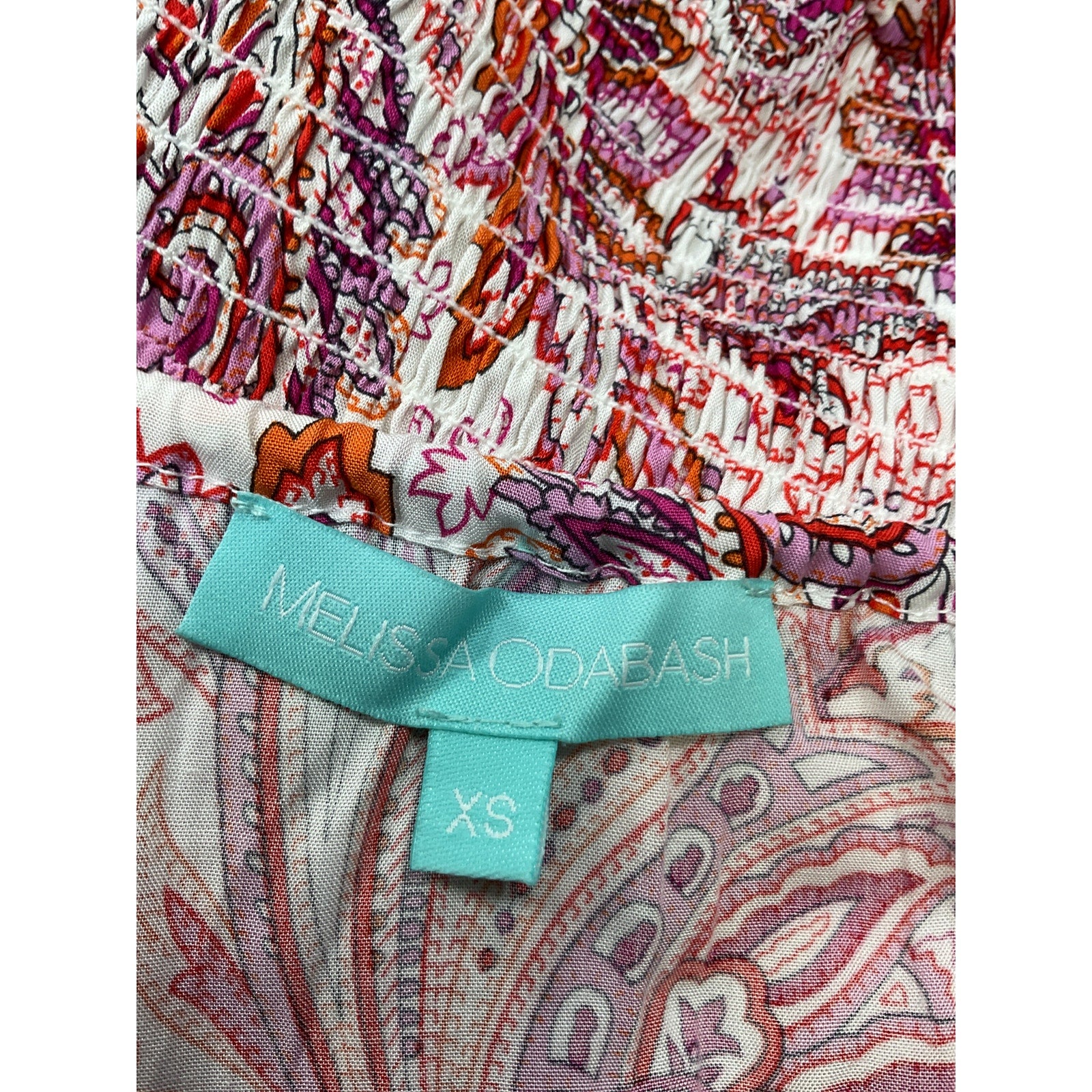 Melissa Odabash Rosa Pink Viscose Picot-Trimmed Paisley-Print Voile Mini Dress Size XS