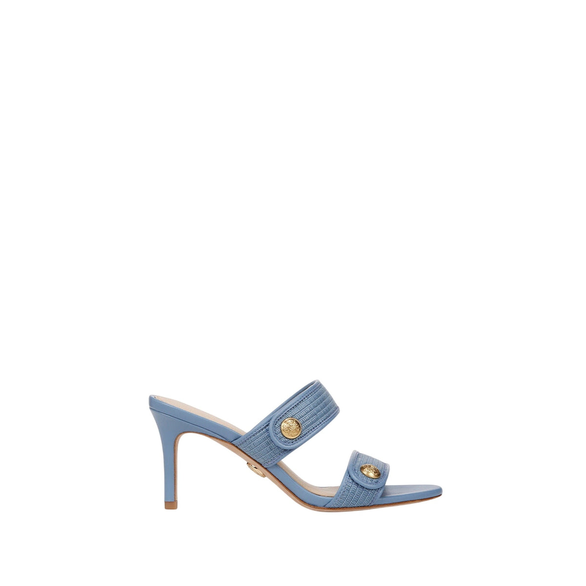 Veronica Beard 'Sona' Blue Leather Raffia Sandal Size 9.5