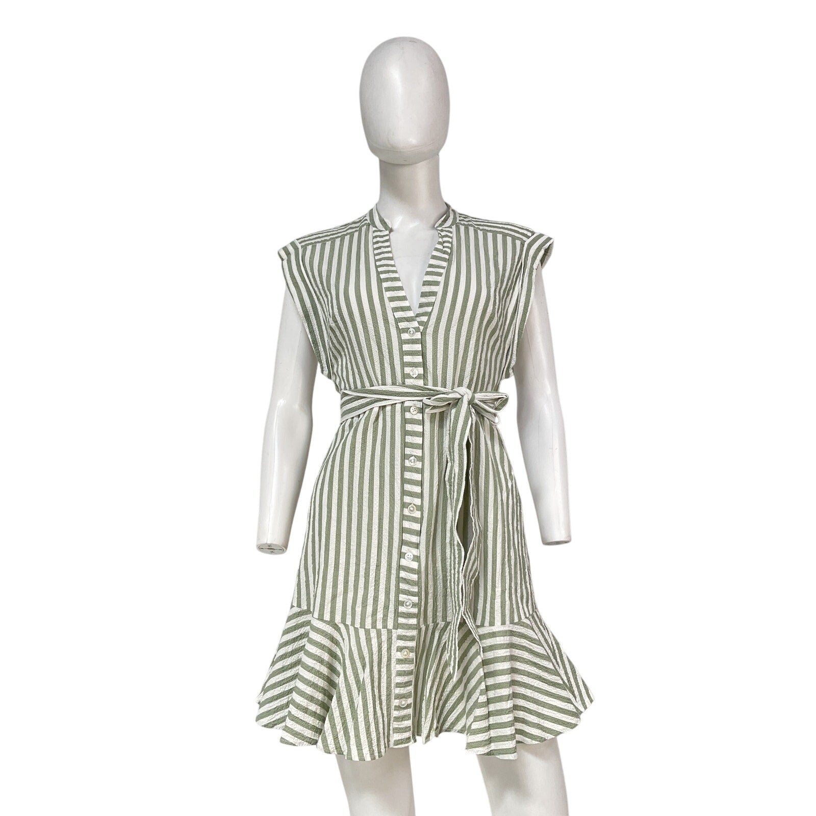 Veronica Beard Denim Jean 'Avella' Green Cotton Dress Size 6