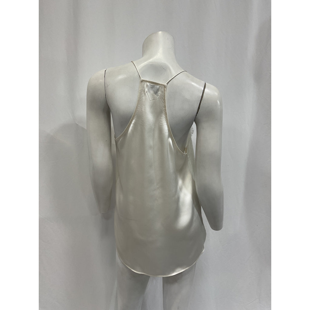 Cami Nyc 'Racer' White Charmeuse Cami Top Size S
