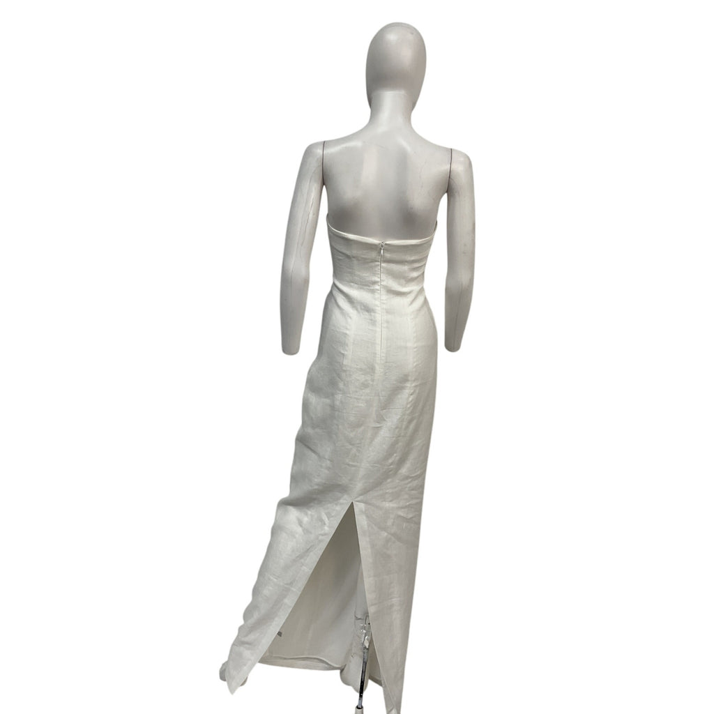 Helsa Strapless White Linen Maxi Dress Size XS