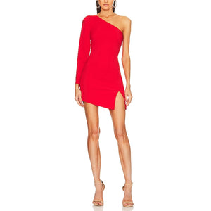Michael Costello Sleek Intense Red Fabian Mini Dress Size M