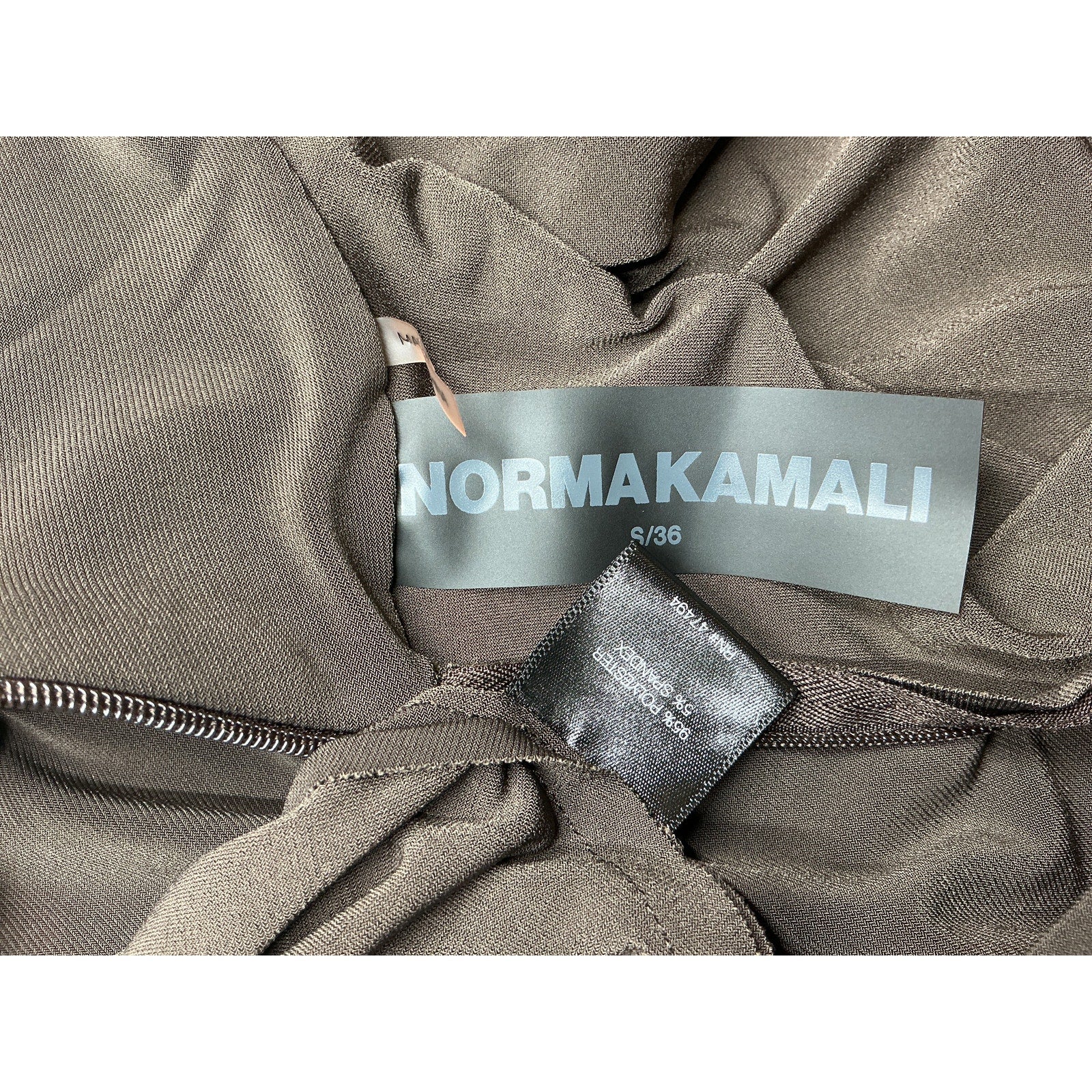 Norma Kamali x Revolve 'Fishtail' Brown Polyester Gown Size S