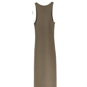 Helmut Lang Textured Tan Ribbon Midi Dress Size M