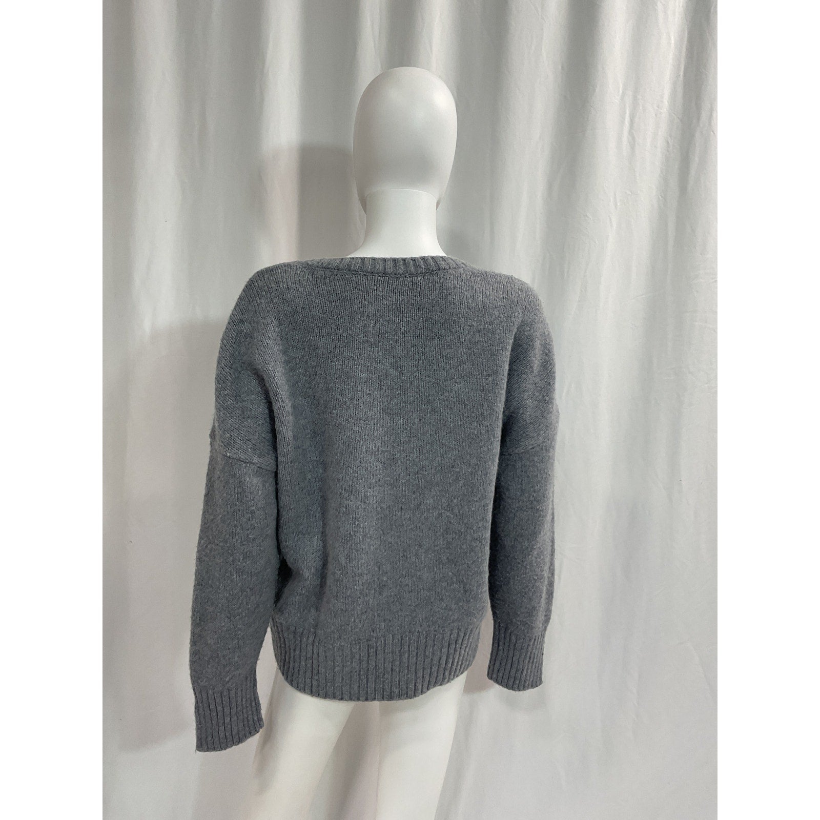Favorite Daughter 'The William' Grey Wool Cashmere V Neck Sweater Size S